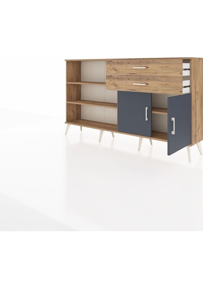 Arges Konsol 3 Raflı 2 Çekmeceli 2 Kapaklı 176x30x99 Çam-antrasit Çam-antrasit/çam Arges Konsol 3 Raflı 2 Çekmeceli 2 Kapaklı 176x30x99 Çam-antrasit Çam-antrasit/çam