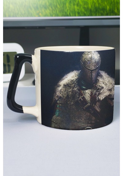 Dark Souls Baskılı Seramik Lüks Kupa 1 Adet Özel Siyah Kulp Dalga Kulp V2d Çok Renkli