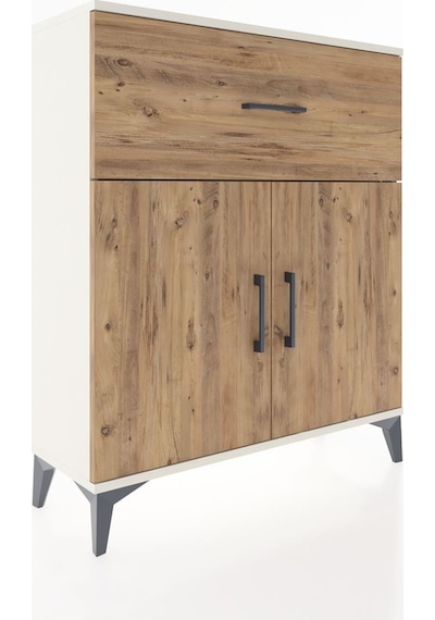 Arges Şifonyer Tek Raflı Tek Çekmeceli 2 Kapaklı 88x30x106 Aytaşı-çam Aytası
