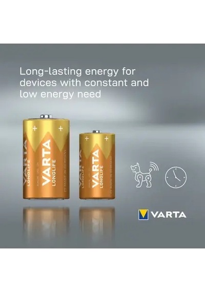 Varta Longlife Alkalin Orta Kalem Pil C Boy 2'li Paket