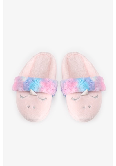 Penti Kız Çocuk Pembe Puffy Unicorn Dokulu Terlik Pn92