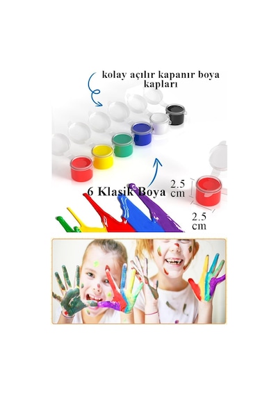 Akrilik Boya 3 Ml 12 Renk Resim Fırçası Ve Paleti 10 Paket Mini Küçük Akrilik Boya Taş Ahşap Seramik Tuval Alçı Tuval