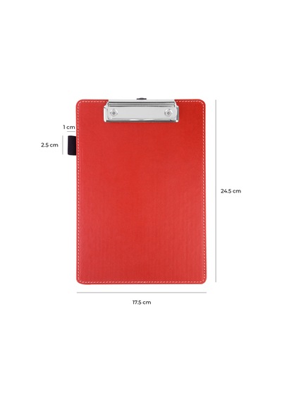 Sekreterlik,a5 Küçük Boy,kapaksız,a5 Clipboard Vegan Suni Deri,17,5x24,5 Cm.,kırmızı