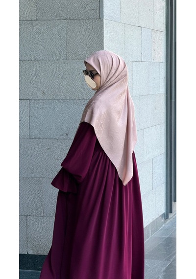Qalortex Scarf Premium Jakarlı Mira B.boy Eşarp -gül Kurusu