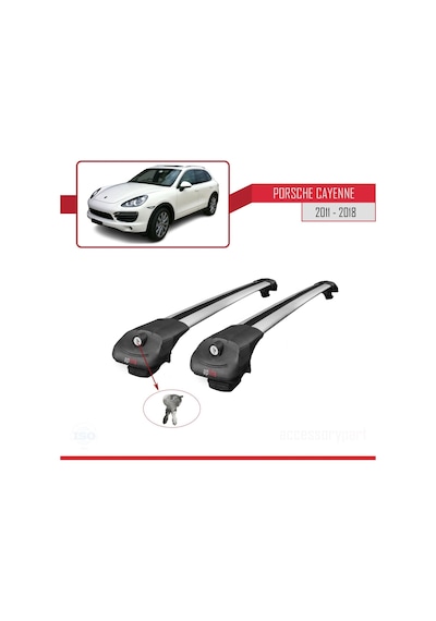 Porsche Cayenne 92a 2011-2018 Arası İle Uyumlu Ace-1 Ara Atkı Tavan Barı Gri