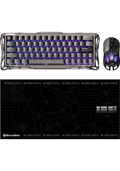 Gravastar V60 Pro Manyetik Kablolu Gaming Klavye, Xpro Kablosuz Optik Mouse Ve Mousepad Oyuncu Seti,