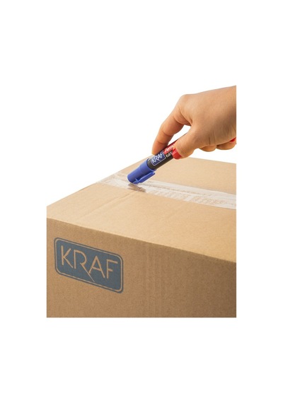 Kraf 230 Permanent Marker Kesik Uç Koli Kalemi - Mavi - 7 Adet Çok Renkli
