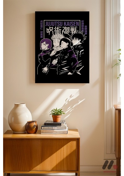 Jujutsu Kaisen Karakter Grubu Poster, Çerçevesiz Yüksek Kalite Duvar Afişi - Anime Severlere Özel He