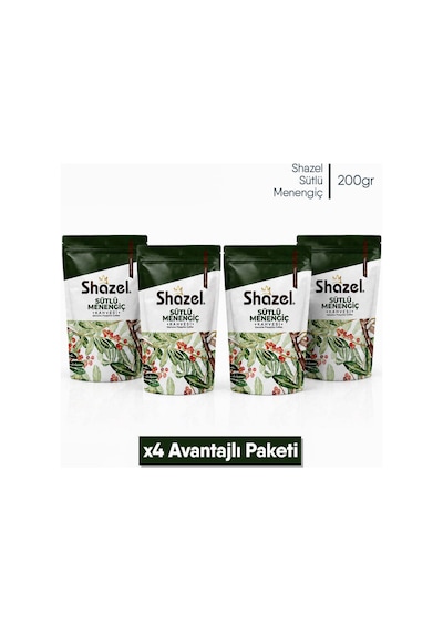 Shazel Sütlü Menengiç Kahvesi 4'lü X 200 Gr Öğütülmüş