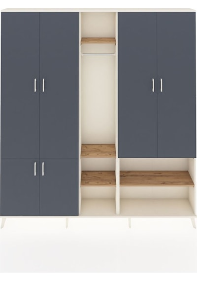 Arges Dolap 15 Raflı 5 Kapaklı Tek Askılı 220x30x243 Aytaşı-antrasit/çam Antrasıt/atlas Çam Arges Dolap 15 Raflı 5 Kapaklı Tek Askılı 220x30x243 Aytaşı-antrasit/çam Antrasıt/atlas Çam