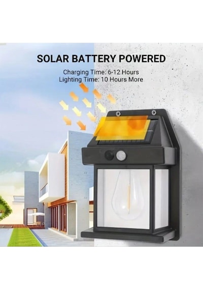 Hareket Sensörlü Güneş Enerjili Bahçe Led Ampul Su Geçirmez 3 Mod