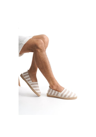 Mubiano Summer Erkek Jüt Taban Keten Beyaz/bej Espadril -mssr3535-bb Beyaz/bej