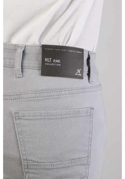 HLT Jeans Erkek Gümüş Gri Regular Likralı Esnek Kot Pantolon 001