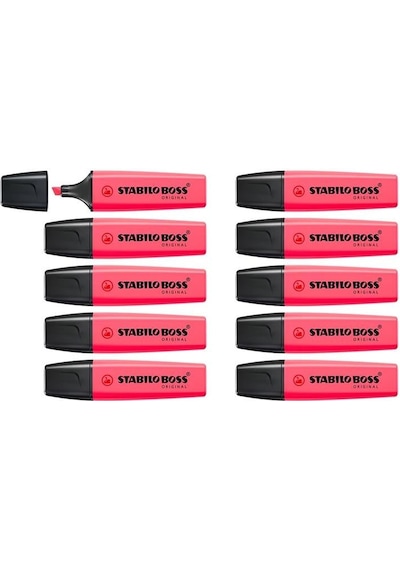 Stabilo Fosforlu Kalem Boss Pembe 10'lu Paket Diğer