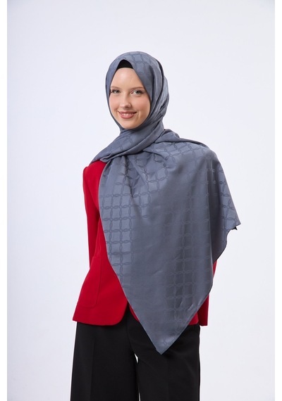 Mirsoy Scarf Lina Modern Desen Şal Gri