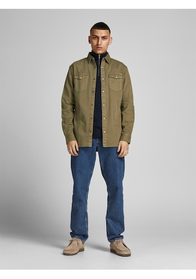 Jack & Jones Jack&jones Jjesheridan L/s Noos Erkek Gömlek-12138115-forest Night Haki