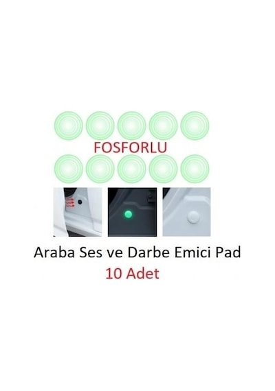 Fosforlu Araba Kapı Kaput Bagaj Koruyucu 10'lu Ped Fosforlu Ses D