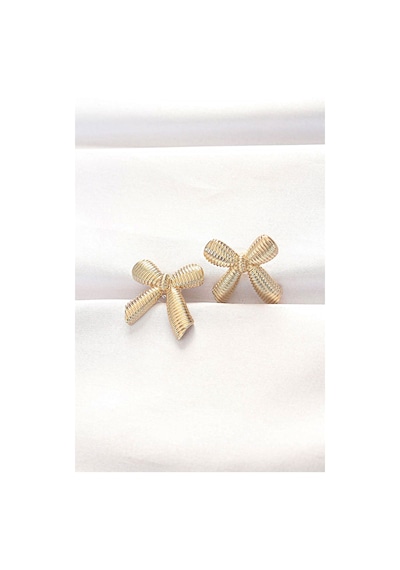 Pirinç Gold Renk Fiyonk Küpe Diğer 47564147