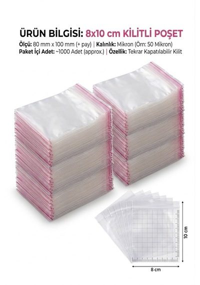Şeylişeyler - Kilitli Poşet 8 10 Cm 1000 Adet 1 Kutu