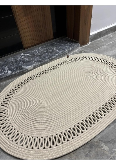 Amsterdam Serisi Jüt, Desenli Kapı Önü, Paspas, Banyo Paspası, Balkon Paspası/hediyelik, Ev Eşyası Krem 80 X 100 Çok Renkli