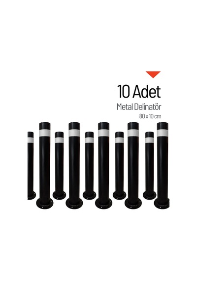 10'lu Metal Delinatör Seti, Metal Duba 80 X 10 Cm-3598