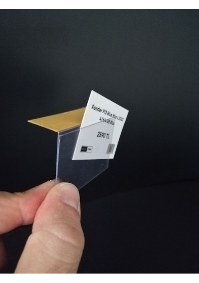 10 Adet Pvc Yapışkanlı Etiketlik Dik Açılı 6 x 4 CM Raflar İçin