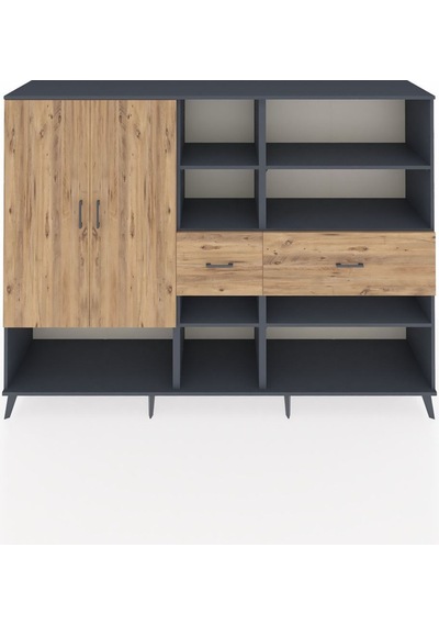Hyperion Dolap 10 Raflı 2 Çekmeceli 2 Kapaklı 220x44x163 Antrasit-çam Atlas Çam - Antrasit Hyperion Dolap 10 Raflı 2 Çekmeceli 2 Kapaklı 220x44x163 Antrasit-çam Atlas Çam - Antrasit