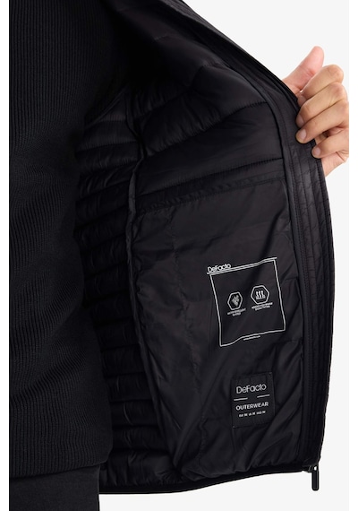 Defacto Su Geçirmez Slim Fit Dar Kesim Kapüşonlu Fermuarlı Şişme Mont N4661az25aubk27 Siyah