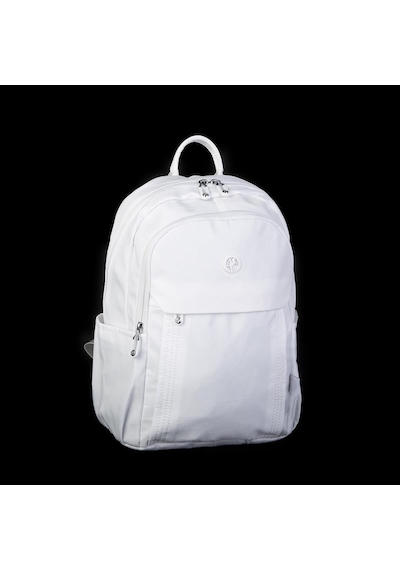Nas Bag Unisex Su Geçirmez Çok Gözlü Extra Hafif Sportif Sırt Çantası Beyaz