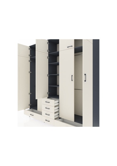 Hyperion Dolap 6 Raflı 6 Çekmeceli 4 Askılı 220x44x243 Antrasit-aytaşı/aytaşı Aytası/aytası Hyperion Dolap 6 Raflı 6 Çekmeceli 4 Askılı 220x44x243 Antrasit-aytaşı/aytaşı Aytası/aytası