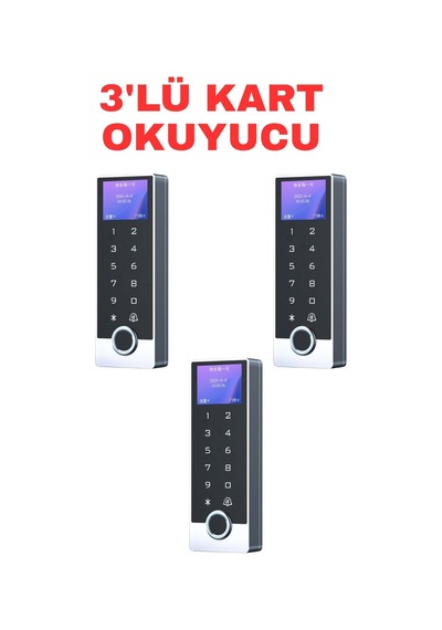 Sr-213 Lcd Em-w Parmak İzi Kart Şifre Okuyucu Lcd Ekranlı Ip68 Metal Kasa 125 Khz 3 Adet