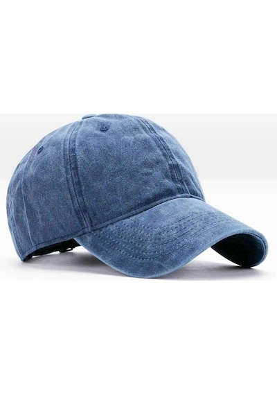 Külah Erkek Eskitme Şapka Yazlık Outdoor Kep Kasket-Mavi-Mavi-Standart