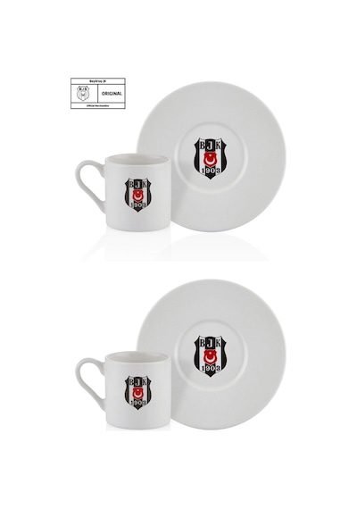 Neva N3422 Beşiktaş Lisanslı Arma Logo 2'li Kahve Fincan Takımı-Bjk