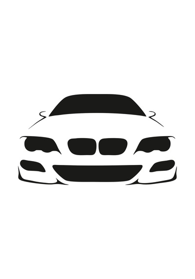 Bmw Silüet Sticker, Bmw Oto Sticker 15x9 Cm