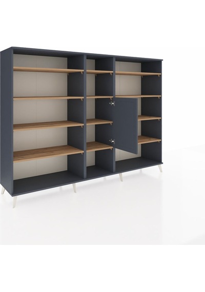 Hyperion Dolap 12 Raflı Tek Kapaklı 220x44x163 Antrasit-antrasit Antrasit-antrasit/çam