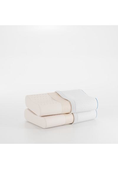 FOM 2'li Mini Flex Visco Çocuk Ve Seyahat Uyku Yastık Kampanyası Ortopedik, 50 x 30 x 11/9 Beyaz
