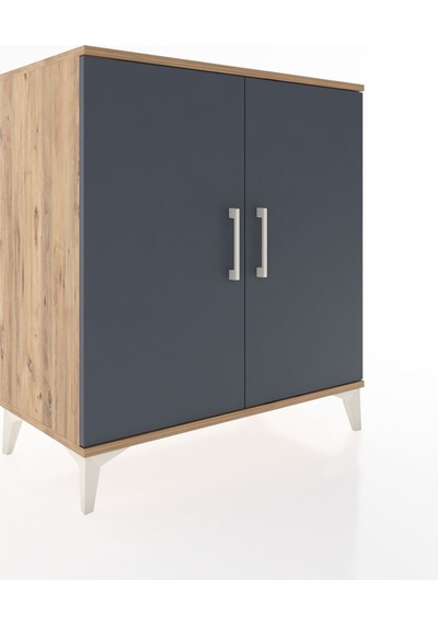 Hyperion Şifonyer 2 Raflı 2 Kapaklı 88x44x96 Çam-antrasit Çam