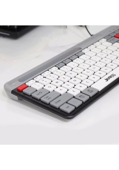 Jedel K37 Slim Kablolu Ofis Klavyesi - Telefon Tutuculu, Sessiz Tuşlu