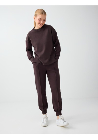 Jimmy Key Acı Kahve Yüksek Bel Dar Paça Cepli Jogger Pantolon 6ww188602803