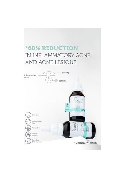 The Purest Solutions, Gözenek Ve Siyah Nokta Karşıtı, Sivilce Önleyici Niacinamide Cilt Bakım Serumu 30 Ml Niacinamide 5% & Zinc Pca 1%