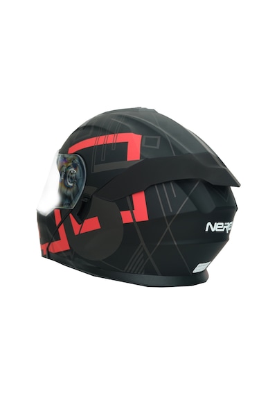 Gp Nero Mks004-Mba3r Güneş Vizörlü Şeffaf Çene Açılır Motosiklet Kaskı Siyah Kırmızı
