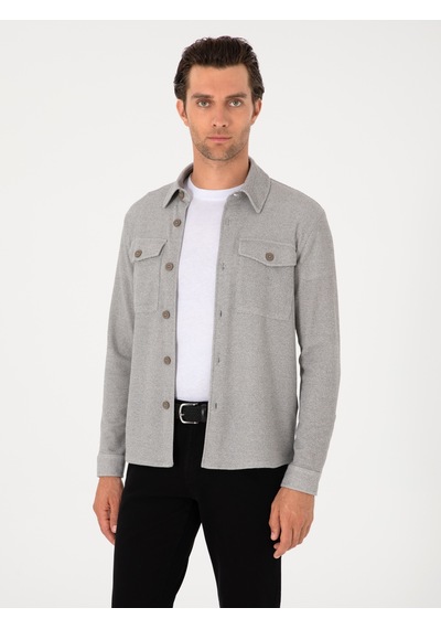 Cacharel Gri Regular Fit Ceket Gömlek