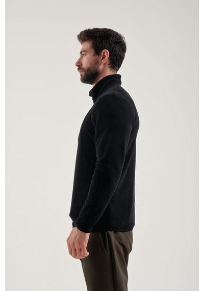 Exuma Yarım Fermuarlı Erkek Polar Üst 2412001 Black