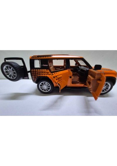 Diecast Model Metal Oyuncak Araba Land Rover Jip Defender Modifiyeli Koleksiyon Jeep 20cm Suv Oranj Diğer