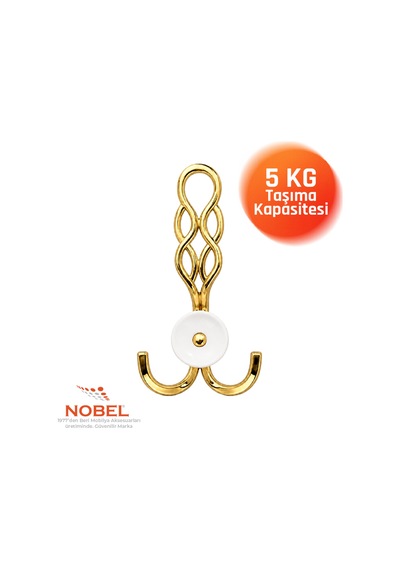 Örgü Portmanto Askısı, Metal Vestiyer Askısı, Altin, Duvar Ve Dolap Askılığı 5'li Set Vidalı Altın