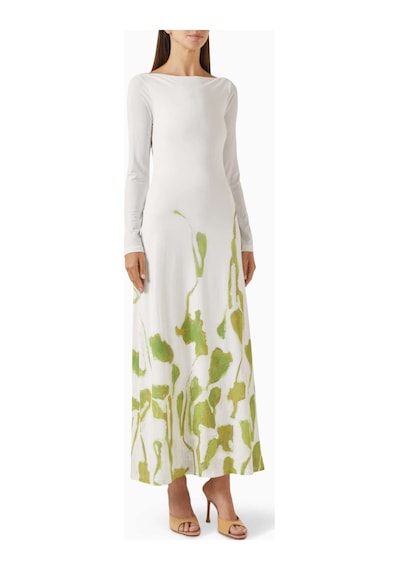 Acler Wingmore Maxi Elbise - Triko Jersey - %94 Polyester, %6 Elastan Beyaz