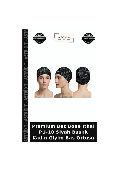 Astrid T Premium Bez Bone İthal Pu-10 Siyah Başlık Kadın Giyim Bas Örtüsü