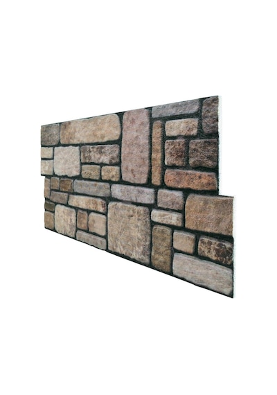5 Adet X Karma Taş Desenli 3D Strafor Köpük Duvar Kaplama Paneli (446785827)