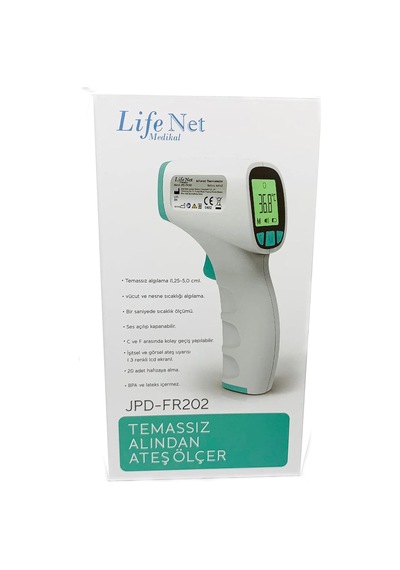 Life Net Medikal Temassız Ateş Ölçer Kızılötesi Alından Termometre Jpd-fr202 Turkuaz
