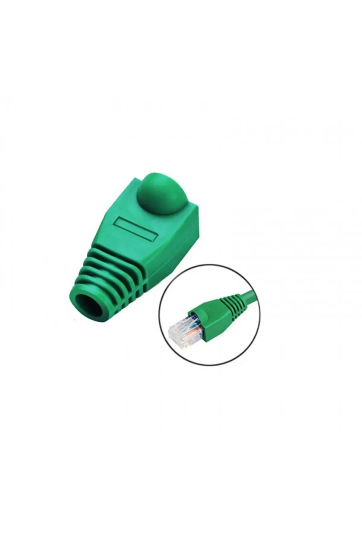 100'lü Paket Rj45 Cat6 Cat5e Ethernet Ağ Kablosu Boot Koruma Cover Kılıfı Kablo Konektörü Yeşil